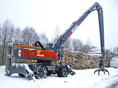 New Material Handler working in the snow